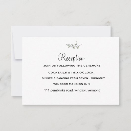 Elegantes Flat Moderne botanische Grüne Hochzeit Einladung (Vorderseite)