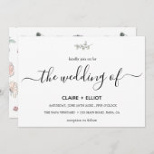 Elegantes Flat Moderne botanische Grüne Hochzeit Einladung (Vorne/Hinten)