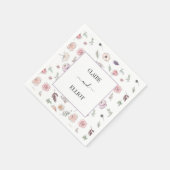 Elegantes Flat Moderne botanische Grüne Hochzeit Serviette (Ecke)