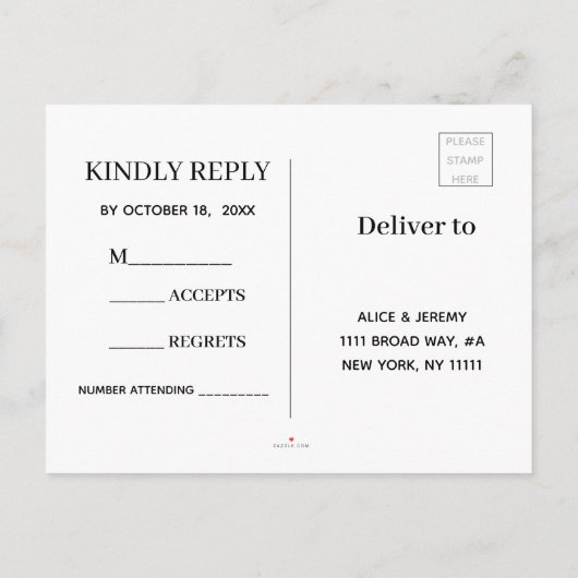 Elegantes Flat Modernes botanisches grünes UAWG Einladungspostkarte (Rückseite)