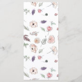 Elegantes Flat Modernes botanisches Grünes Weddin Menükarte (Rückseite)