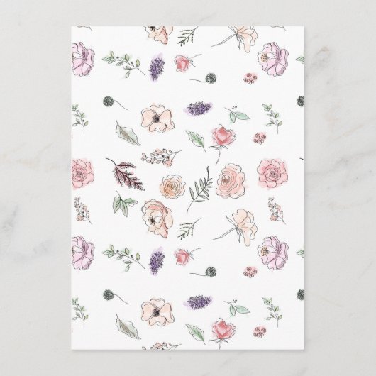 Elegantes Flat Modernes botanisches Grünes Weddin Menükarte (Rückseite)