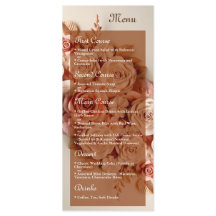 Elegantes Flat Wedding Menu mit Blume 3D