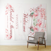 Elegantes, flawless Sakura Pink Brautparty Willkom Wandteppich (Beispiel (Horizontal))