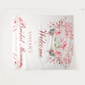 Elegantes, flawless Sakura Pink Brautparty Willkom Wandteppich (Vorderseite (Horizontal))