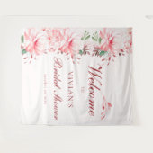 Elegantes, flawless Sakura Pink Brautparty Willkom Wandteppich (Vorderseite (Horizontal))