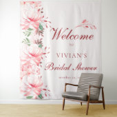 Elegantes, flawless Sakura Pink Brautparty Willkom Wandteppich (Beispiel)