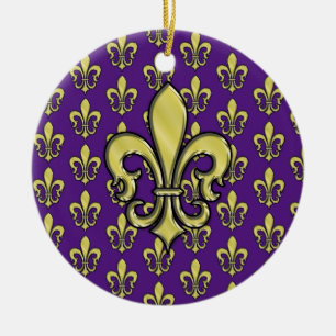 Elegantes Fleur-de-Lis-Design-Ornament Keramik Ornament