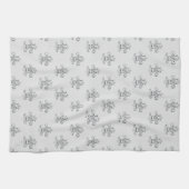 Elegantes Fleur-de-Lis-Muster Geschirrtuch (Horizontal)