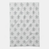 Elegantes Fleur-de-Lis-Muster Geschirrtuch (Vertikal)