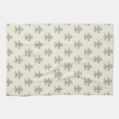 Elegantes Fleur-de-Lis-Muster Geschirrtuch (Horizontal)
