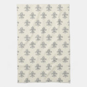 Elegantes Fleur-de-Lis-Muster Geschirrtuch (Vertikal)