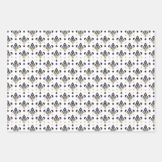Elegantes Fleur-de-Lis Wrapping Paper-Set Geschenkpapier Set (Vorderseite)
