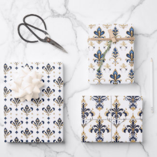 Elegantes Fleur-de-Lis Wrapping Paper-Set Geschenkpapier Set