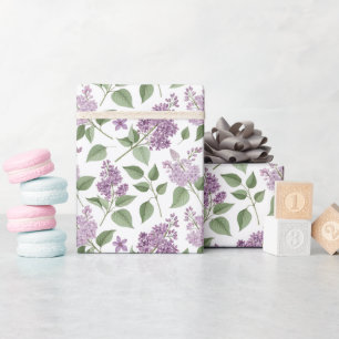 Elegantes Flieder-Blumenmuster Geschenkpapier
