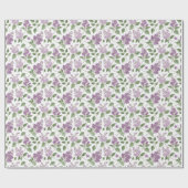 Elegantes Flieder-Blumenmuster Geschenkpapier (Flach)