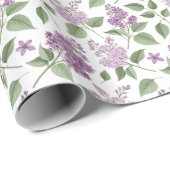 Elegantes Flieder-Blumenmuster Geschenkpapier (Rolleneckpunkt)