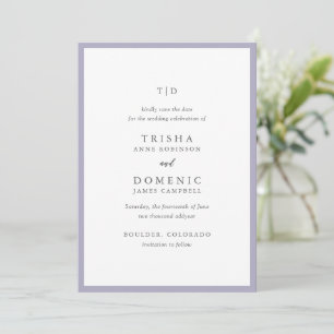 Elegantes Flieder Monogramm Moderne Hochzeit Save The Date