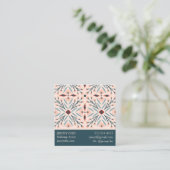 Elegantes Fliesen Geometric Pink Blau Quadratische Visitenkarte (Stehend Vorderseite)