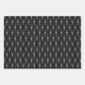 elegantes Fliesenmuster aus Schwarz-weißem Deko Geschenkpapier Set (Vorderseite 2)