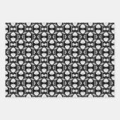 elegantes Fliesenmuster aus Schwarz-weißem Deko  Geschenkpapier Set (Vorderseite 2)