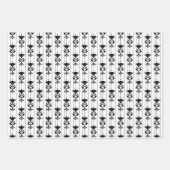 elegantes Fliesenmuster aus Schwarz-weißem Deko  Geschenkpapier Set (Vorderseite)