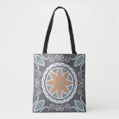Elegantes Fliesenmuster Blau & Grau Modedesign Tasche (Vorderseite)