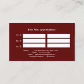 Elegantes Flora Burgundy Ernennung Terminkarte (Rückseite)