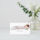 Elegantes Flora Burgundy Ernennung Terminkarte (Stehend Vorderseite)