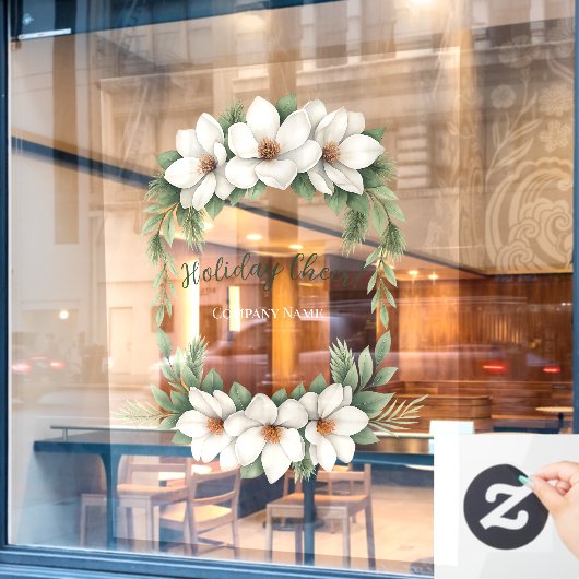 Elegantes Flora Holiday Cheer Corporate Business Fensteraufkleber (Café-Fenster)