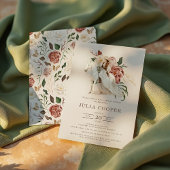 Elegantes Flora Reittier Brautparty Invi Einladung