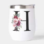 Elegantes Floral Anfangsname Monogramm (Links)