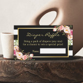 Elegantes Floral Baby Shower Diaper Raffle Ticket