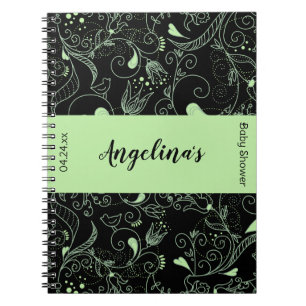 Elegantes Floral Baby Shower Gift List-Notebook Notizblock