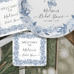 Elegantes Floral Blue Chinoiserie Brautparty Rechteckiger Pappuntersetzer<br><div class="desc">FÜR JEDE VERANSTALTUNG KOMPLETT KUNDENBAR. Diese Vintagen und eleganten Blumenelemente wurden durch chinesische Designs aus der viktorianischen Zeit inspiriert. Ein Rahmen aus Blume und Blättern umrahmt den Text, um Ihre Gäste für ein ganz besonderes Brautparty der Braut zu empfangen. Das Kunstwerk wurde von Audrey Jeanne Roberts, einer international anerkannten Künstlerin...</div>