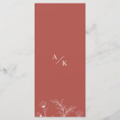 Elegantes Floral Boho Wedding Menu Menükarte (Rückseite)