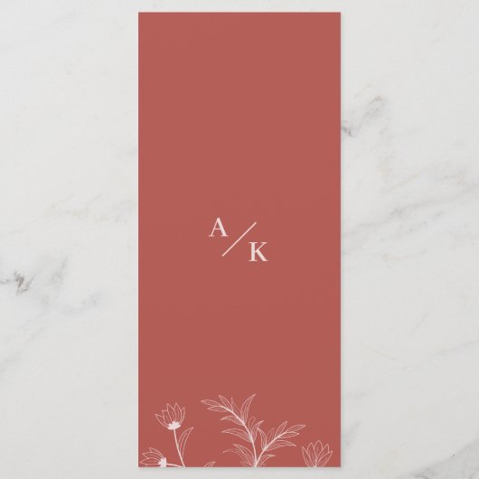 Elegantes Floral Boho Wedding Menu Menükarte (Rückseite)