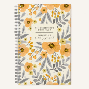 Elegantes Floral Book Club Lesen, Geschenk Journal Notizblock