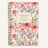 Elegantes Floral Book Club Lesen, Geschenk Journal Notizblock (Vorderseite)
