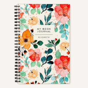 Elegantes Floral Book Lover Reading Journal Notizblock