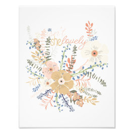 Elegantes Floral Bouquet Girly Sprichwort Fotodruck