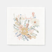 Elegantes Floral Bouquet Girly Sprichwort Serviette (Vorderseite)