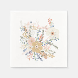 Elegantes Floral Bouquet Girly Sprichwort Serviette