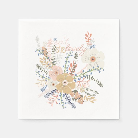 Elegantes Floral Bouquet Girly Sprichwort Serviette (Vorderseite)