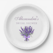 Elegantes Floral Bow Lavender Brautparty Pappteller (Vorderseite)