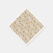Elegantes Floral Bunny Pattern Osterfeier | Servie Serviette (Ecke)
