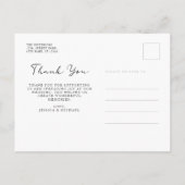 Elegantes floral Dark Lila Wedding Foto Vielen Dan Postkarte (Rückseite)