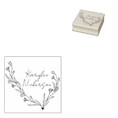 Elegantes Floral Doodle Script Gummistempel (Stempel)