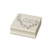 Elegantes Floral Doodle Script Gummistempel (Stempel)