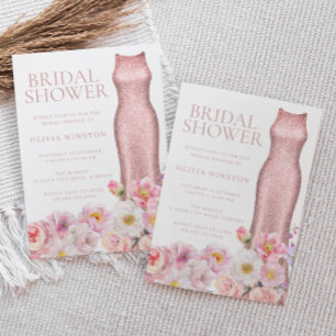 Elegantes Floral & Dress Schönes Brautparty Einladung